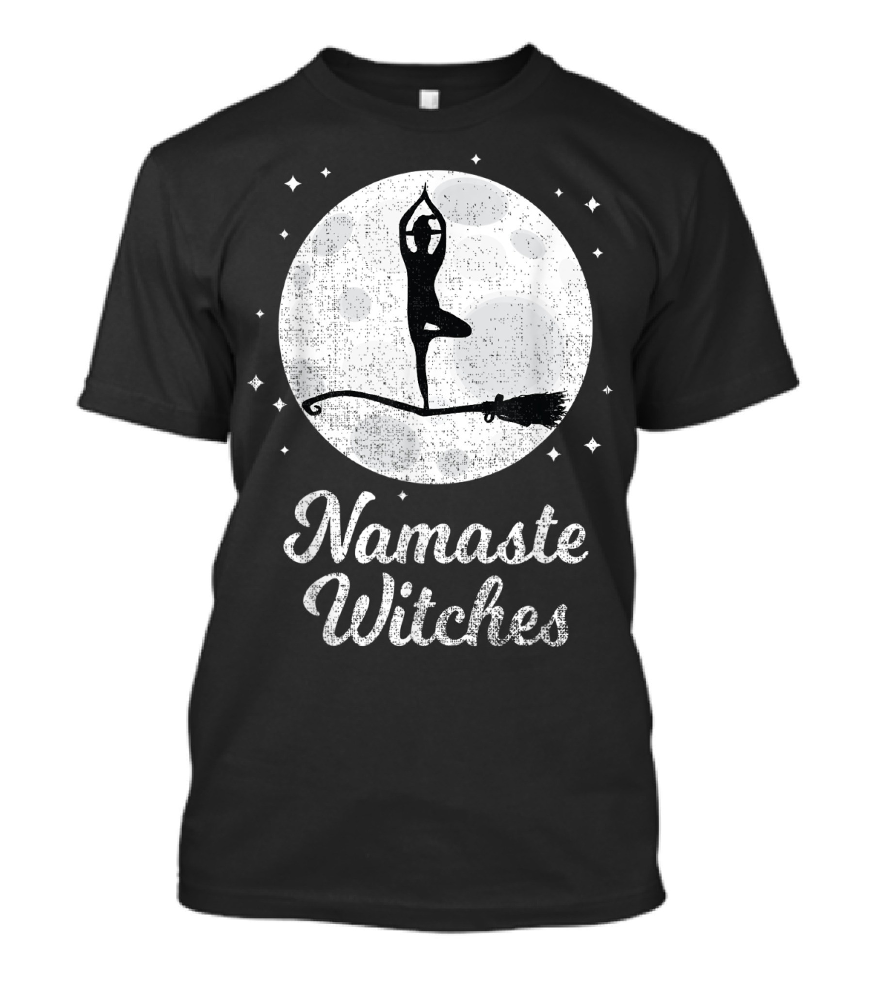 Namaste Witches Yoga Pose Moon Halloween T-Shirt