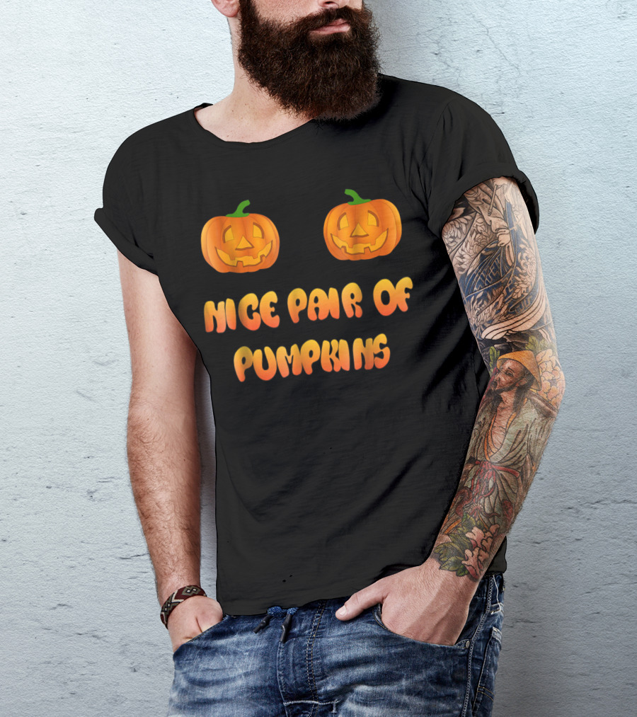 Nice Pair Of Pumpkins Naughty Pumpkins Simple T-Shirt