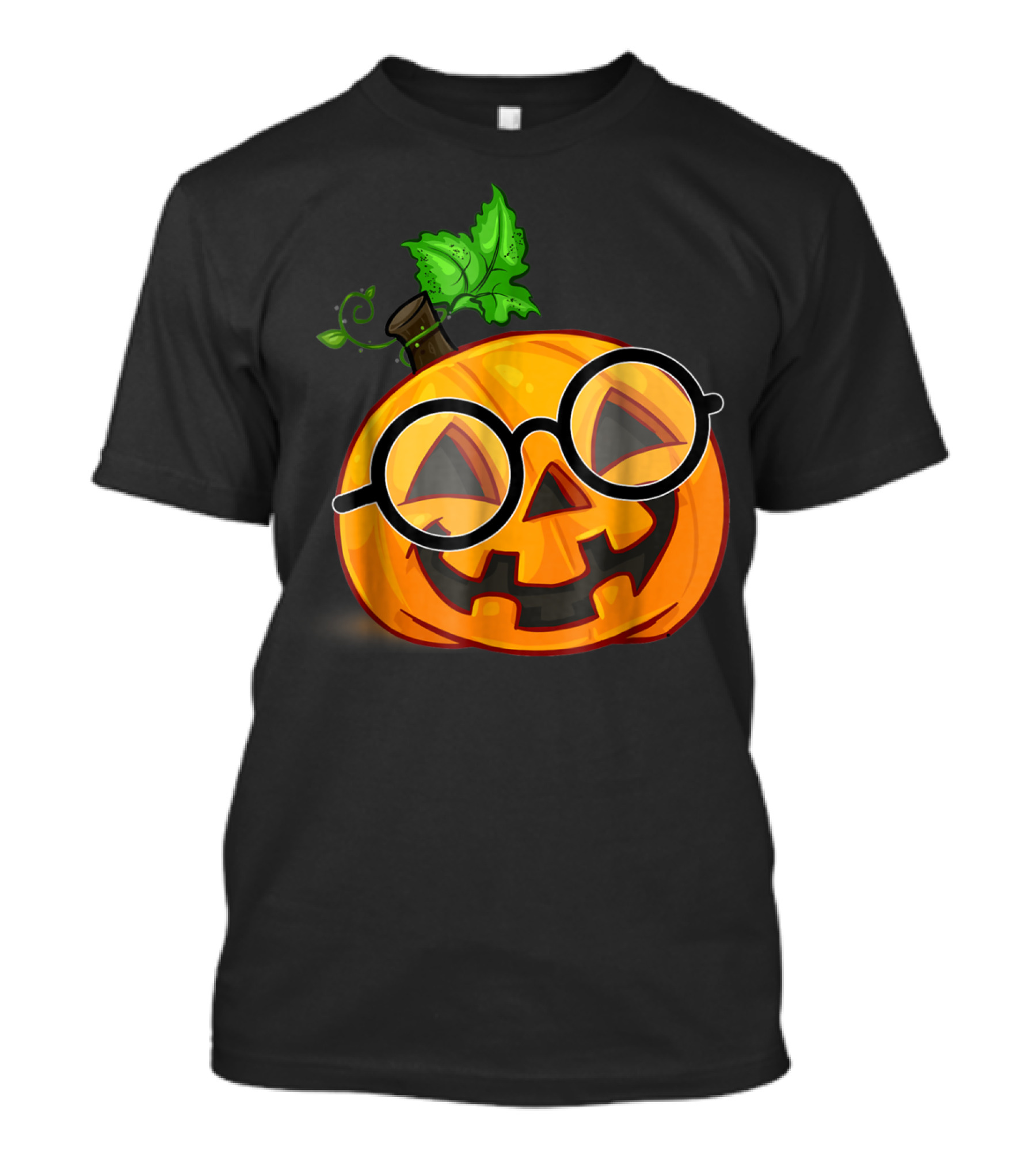 Nerdy Pumpkin Emoji With Glasses Iconic Halloween Jack-O'-Lantern T-Shirt