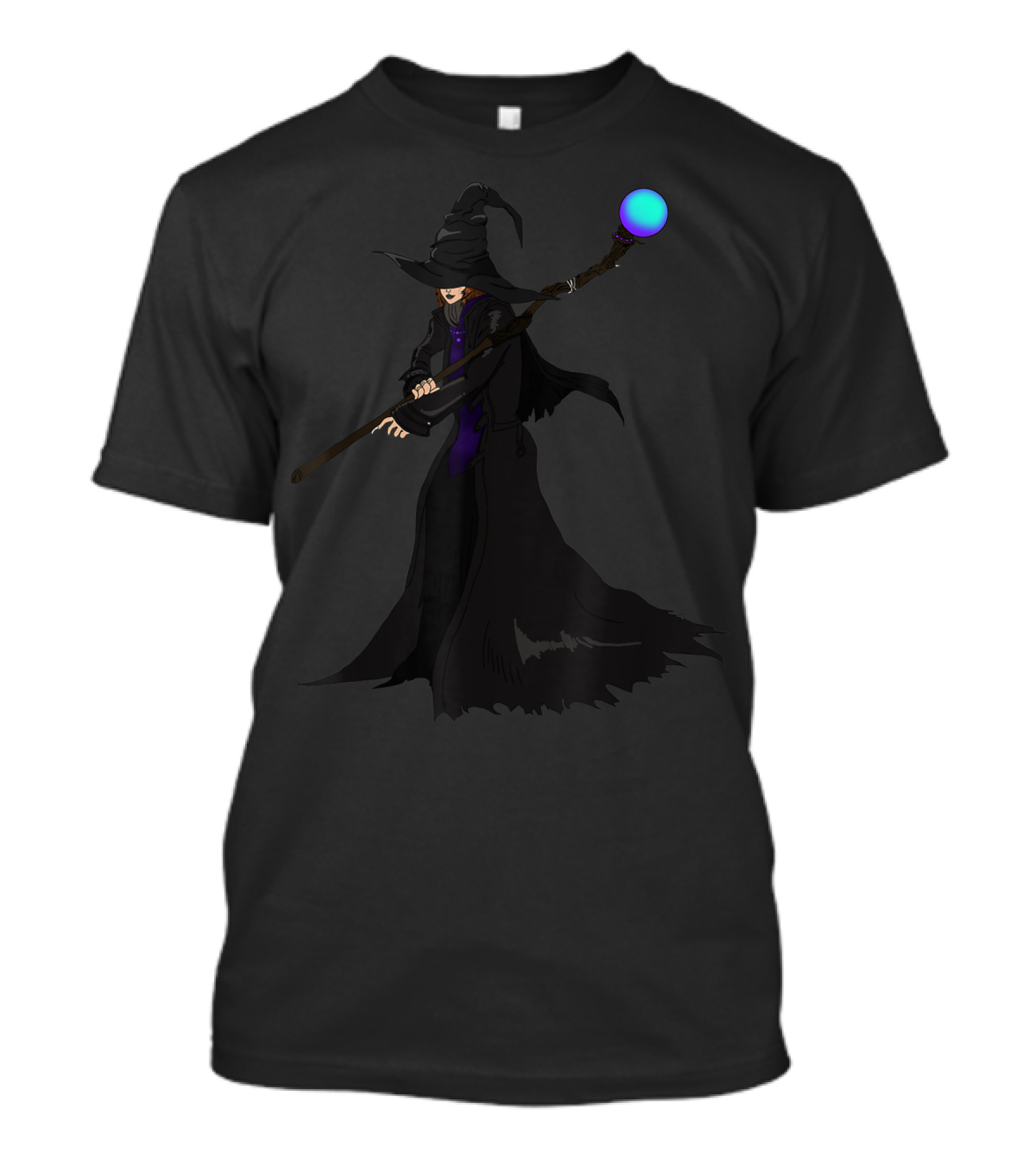 Nice Witch Wielding Mystic Staff For Walpurgis Night T-Shirt
