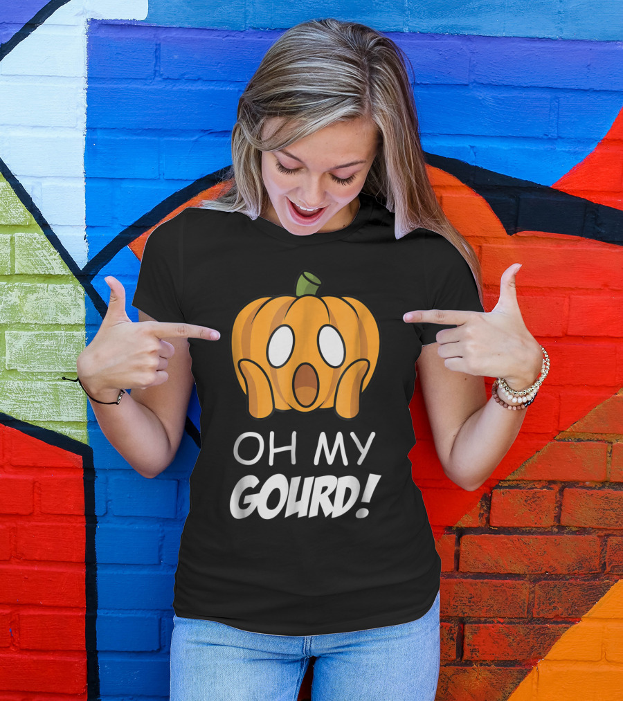 Oh My Gourd Cute Surprised Pumpkin T-Shirt