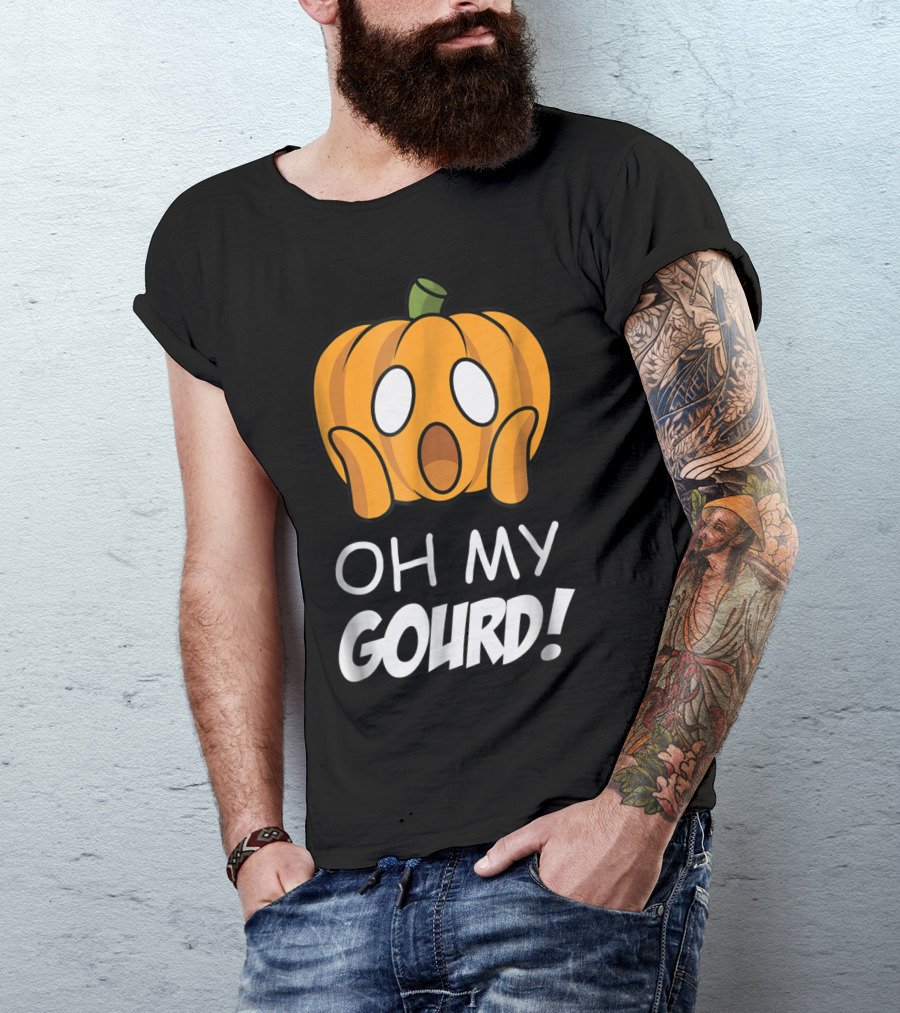 Oh My Gourd Cute Surprised Pumpkin T-Shirt