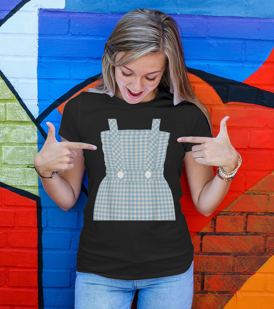 Oz Halloween Dorothy Costume Cute Wizard Of Gingham Dress T-Shirt