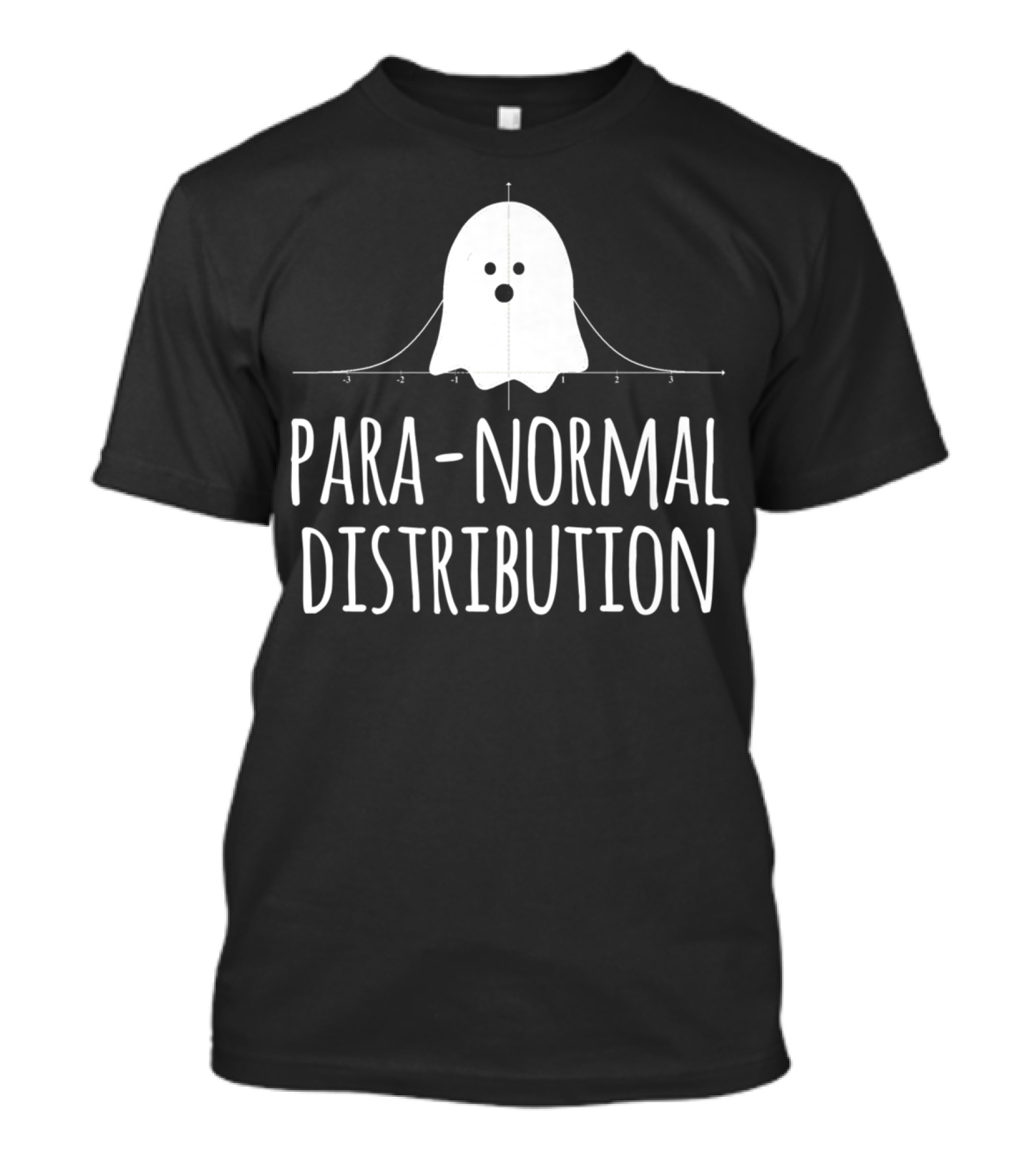 Paranormal Distribution Ghost With Bell Curve Funny Math T-Shirt