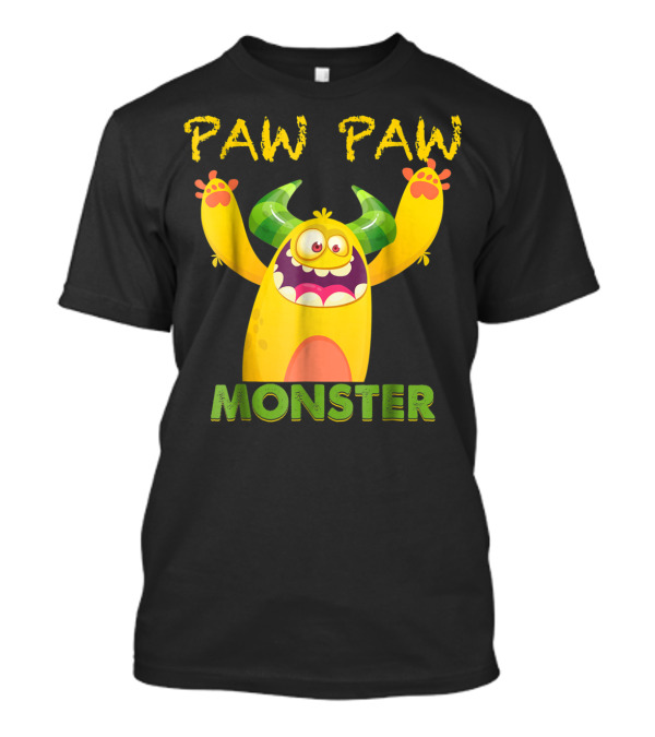 Paw Paw Monster With Green Horns And Yellow Body Fun T-Shirt