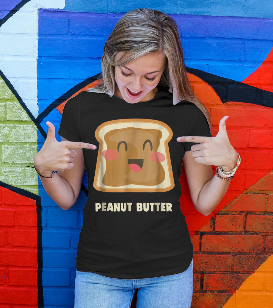 Happy Smiling Peanut Butter Toast Face T-Shirt