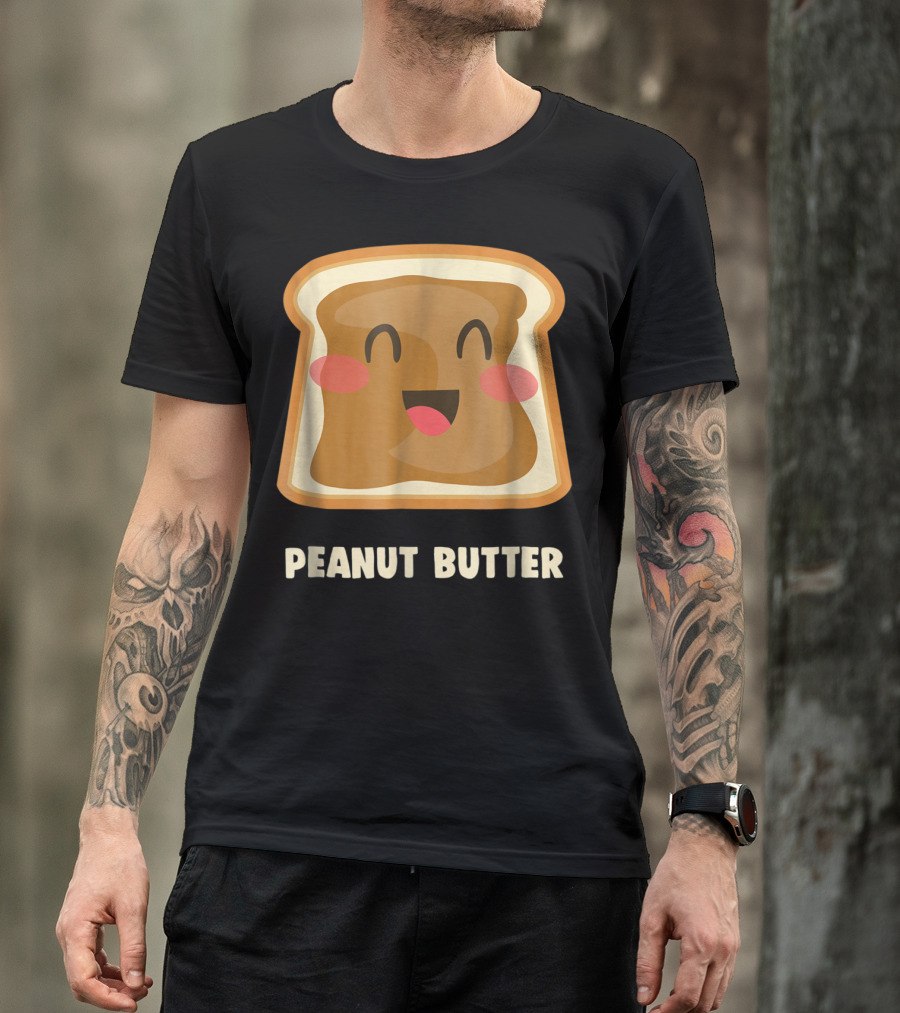 Happy Smiling Peanut Butter Toast Face T-Shirt