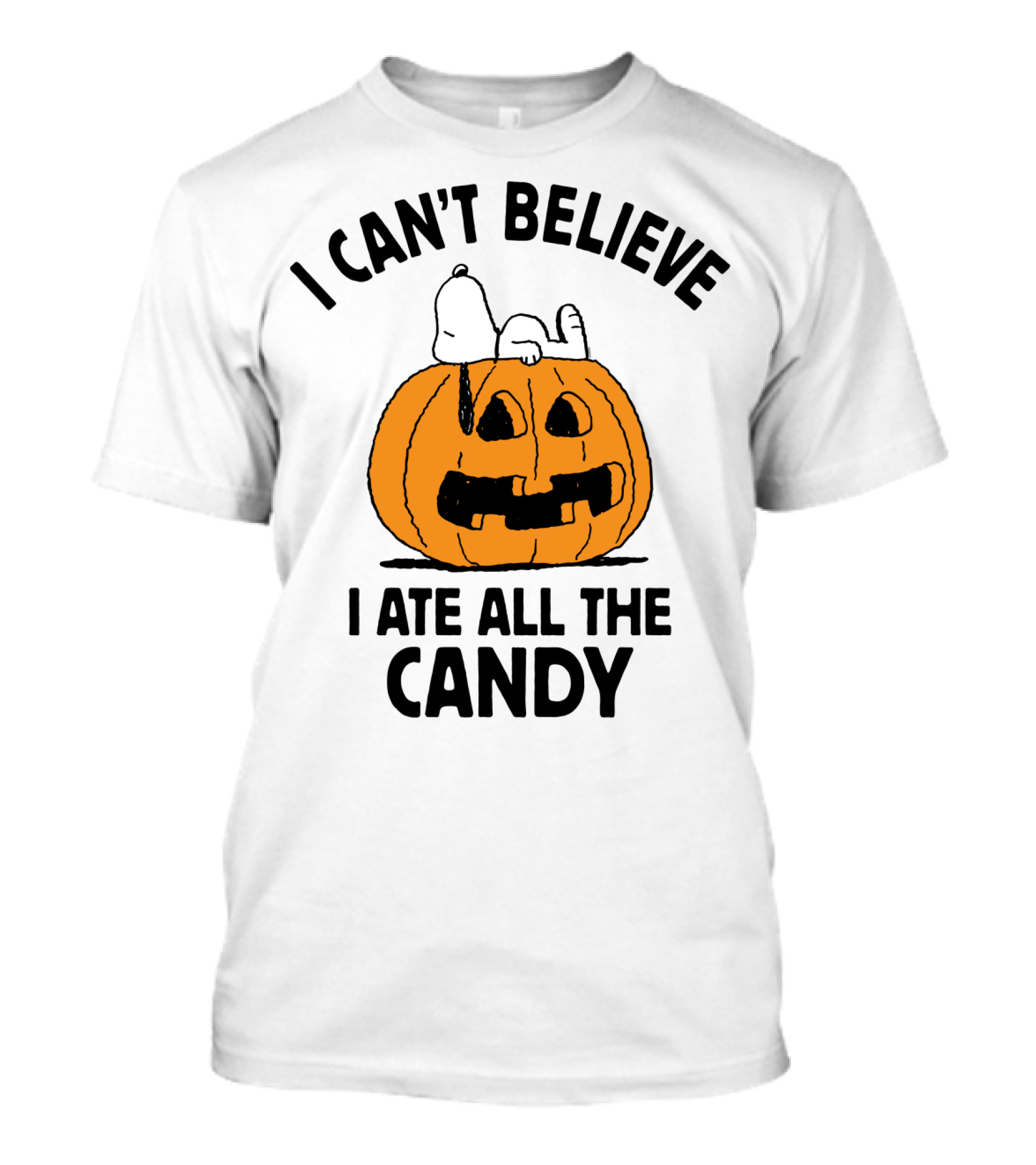 Peanuts Halloween Snoopy I Can't Believe I Ate All The Candy Pumpkin T-Shirt