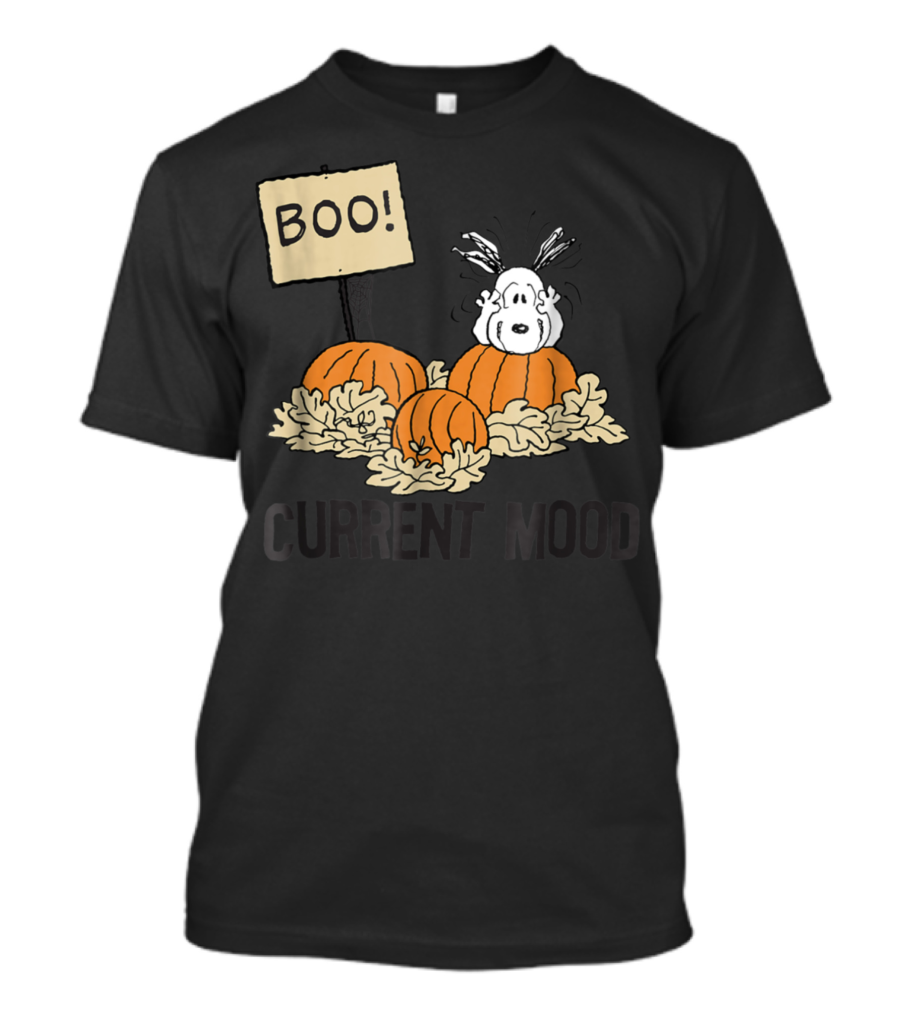 Boo Peanuts Halloween Snoopy Current Mood T-Shirt