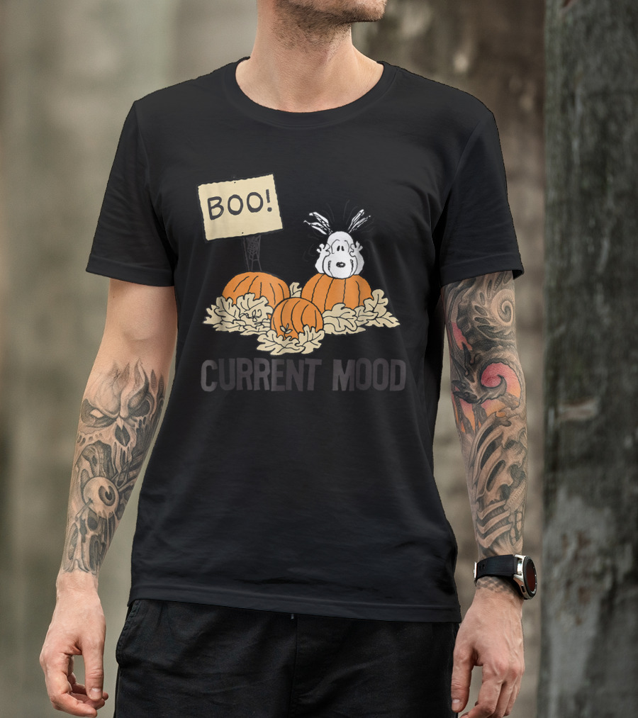 Boo Peanuts Halloween Snoopy Current Mood T-Shirt