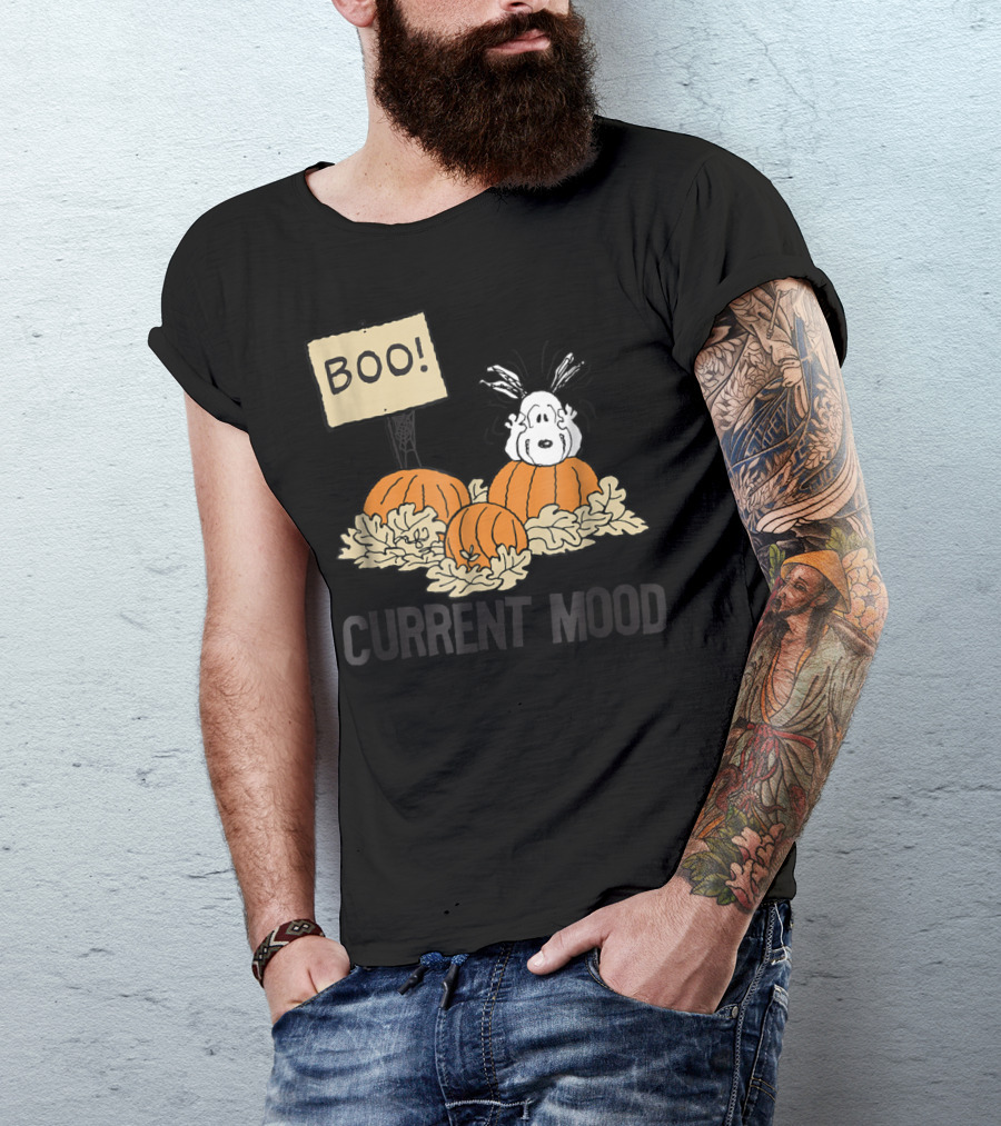 Boo Peanuts Halloween Snoopy Current Mood T-Shirt