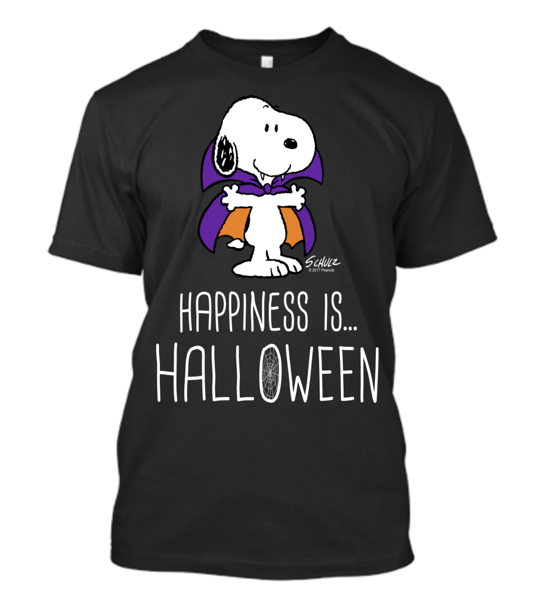Peanuts Happiness Is Halloween Snoopy Vampire Cape T-Shirt