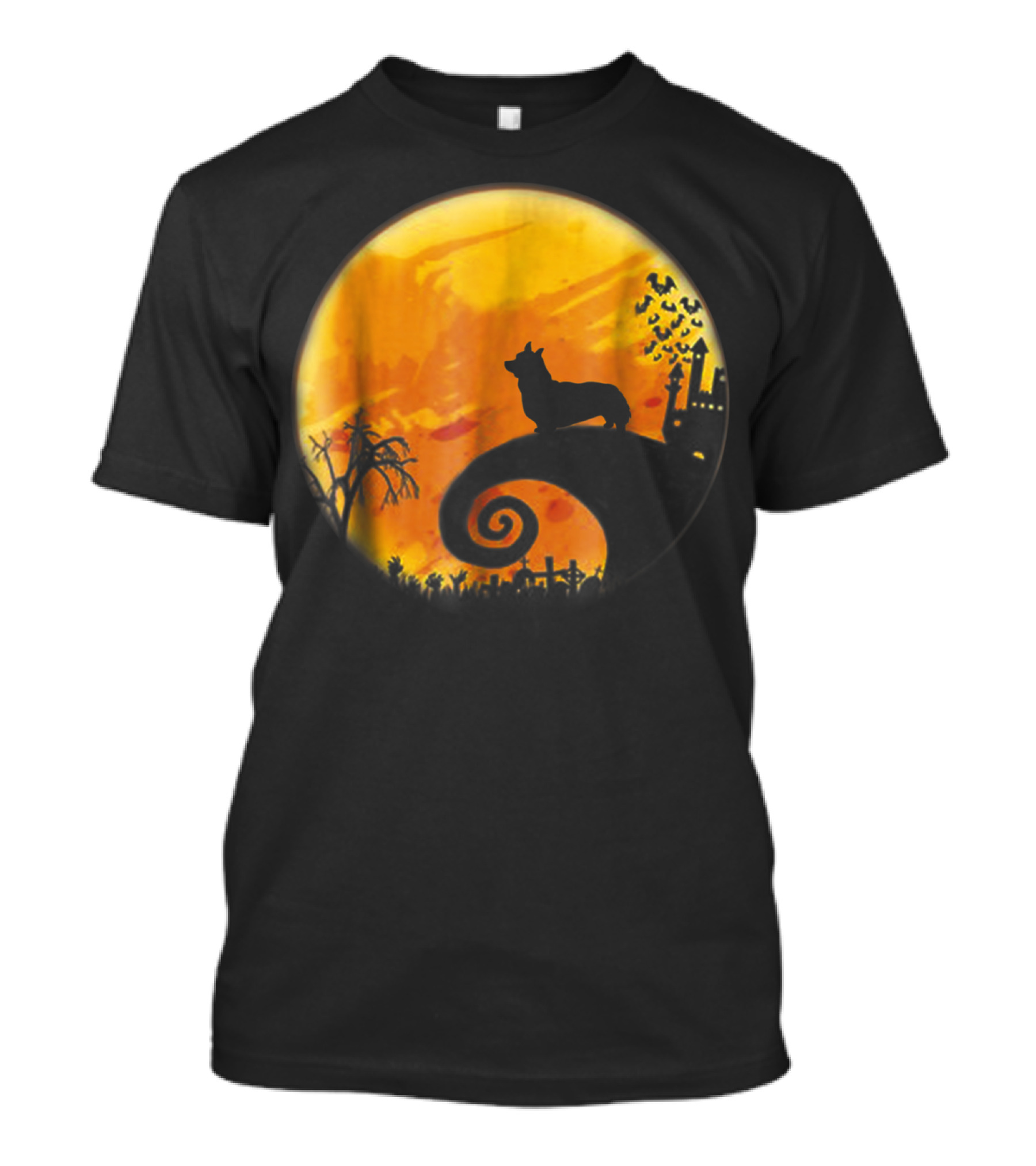 Pembroke Welsh Corgi Halloween Night Moon T-Shirt