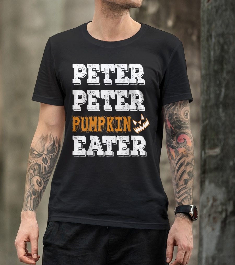 PETER PETER PUMPKIN EATER Halloween Jack-o'-Lantern Face T-Shirt