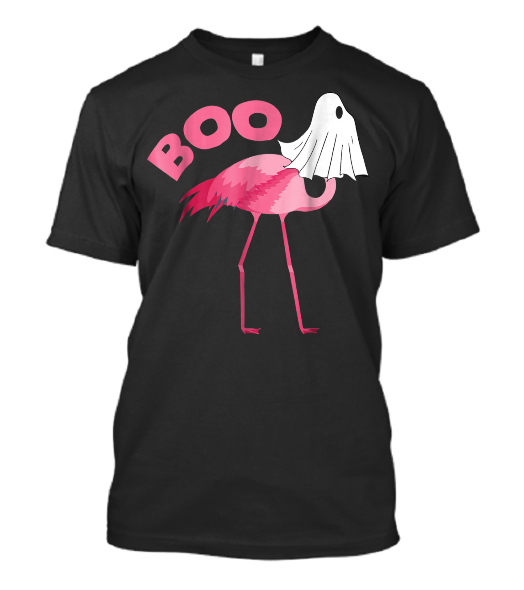 Boo Pink Flamingo Halloween Costume Ghost T-Shirt