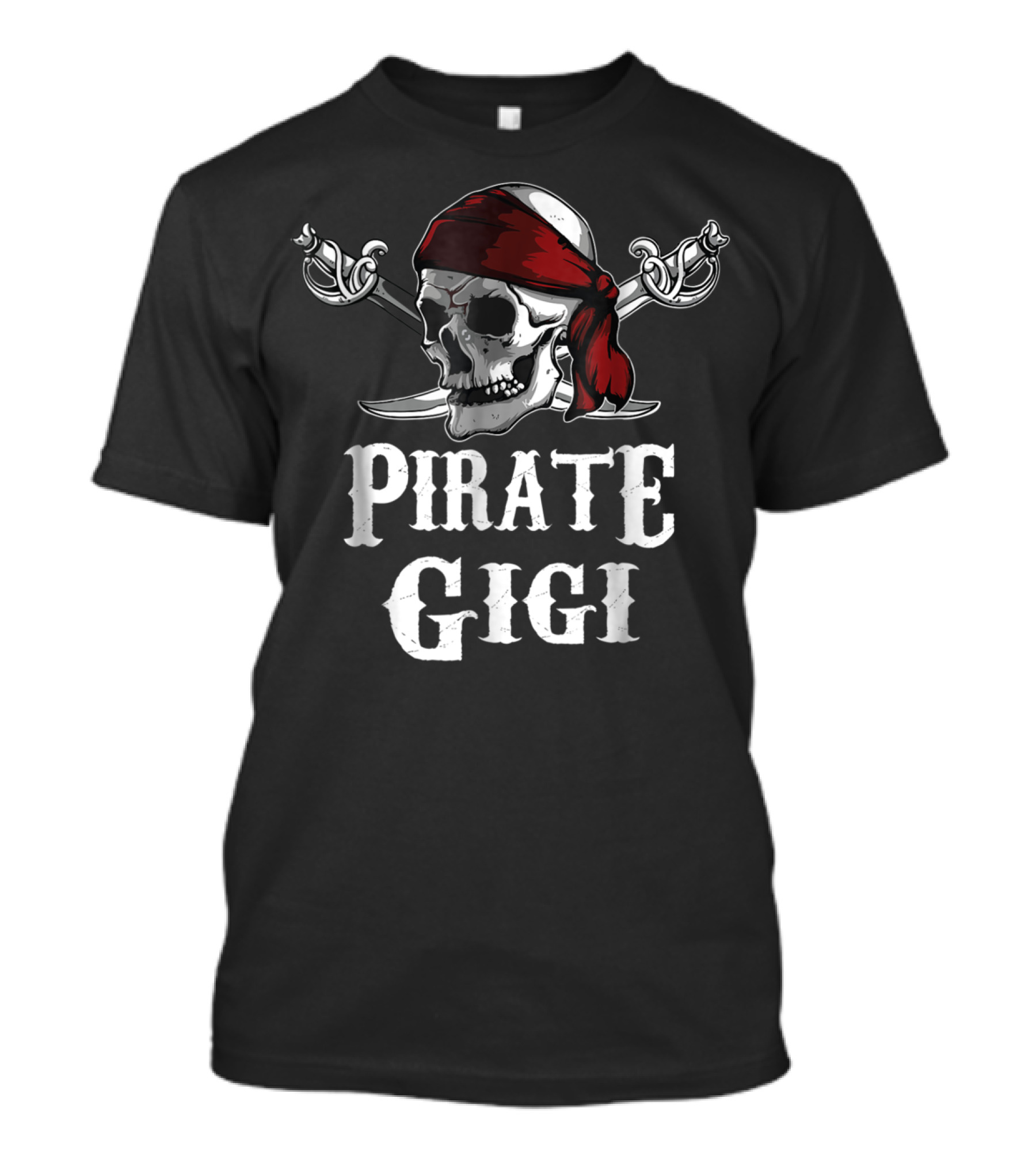 Pirate Gigi Jolly Roger Skull With Crossed Swords T-Shirt