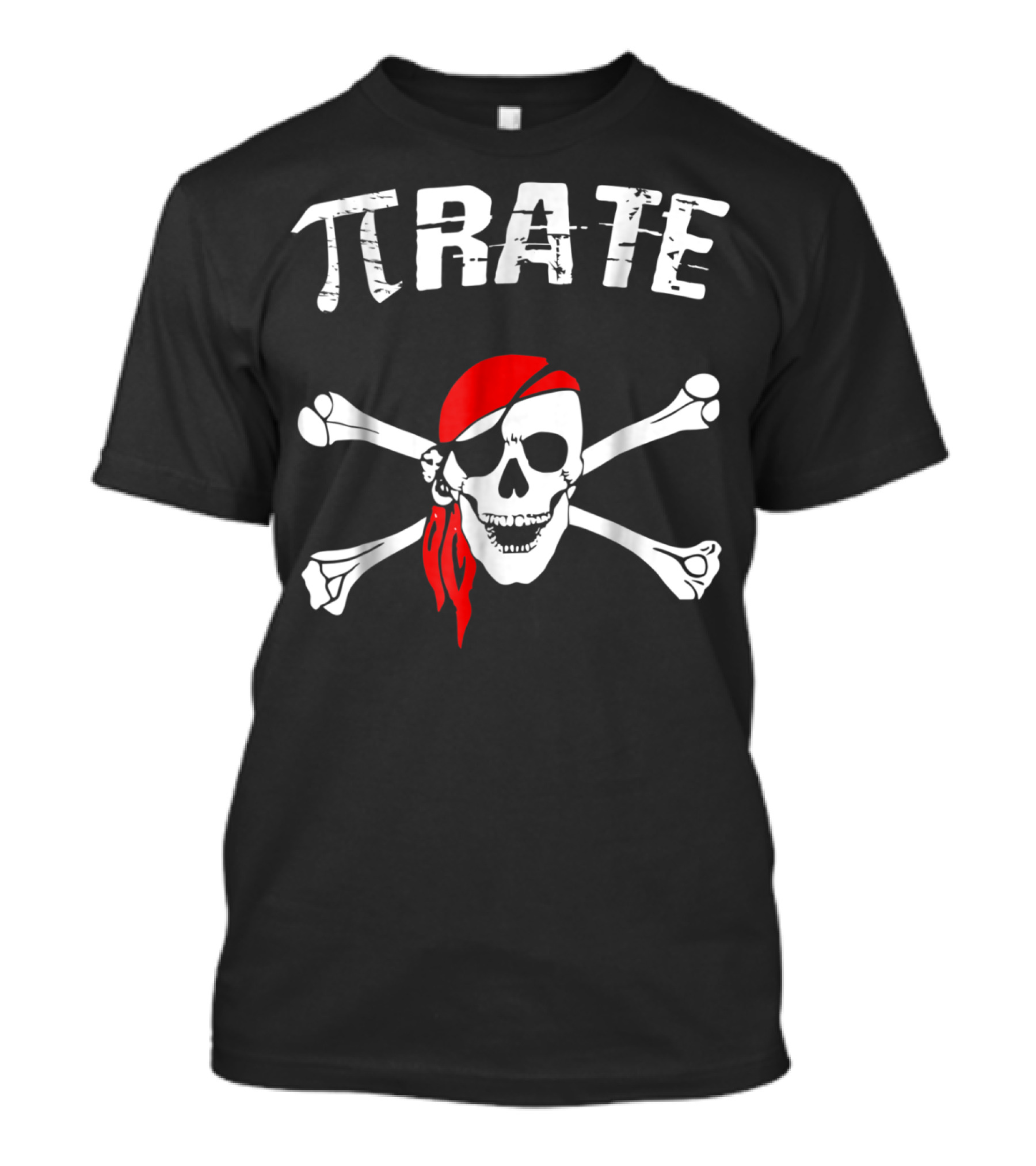 Pi Rate Pirate Skull And Crossbones Red Bandana T-Shirt