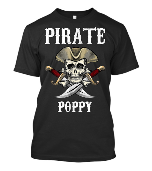 Pirate Poppy Skull With Crossed Swords And Hat T-Shirt