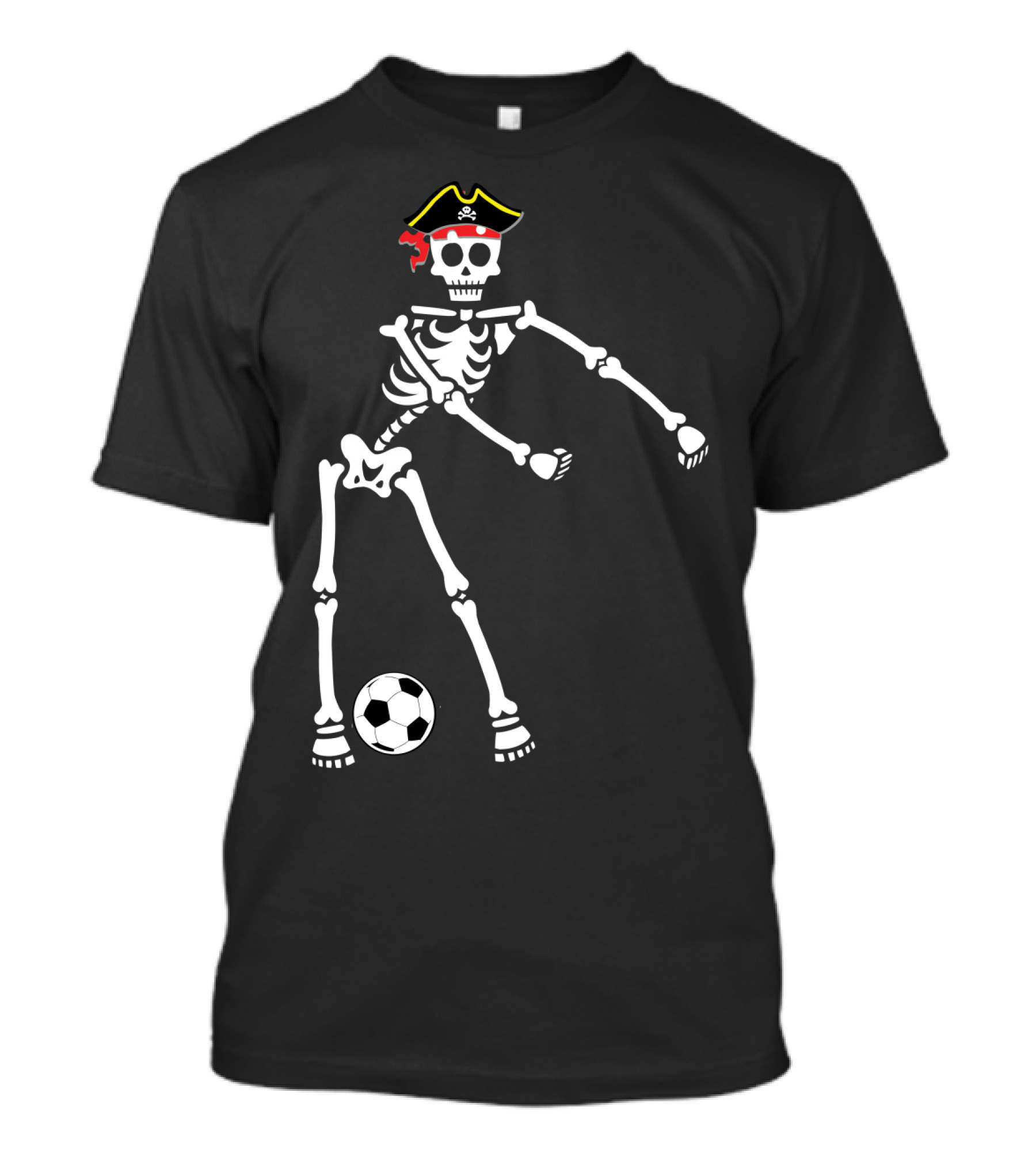 Pirate Skeleton Floss Dance Soccer Halloween T-Shirt