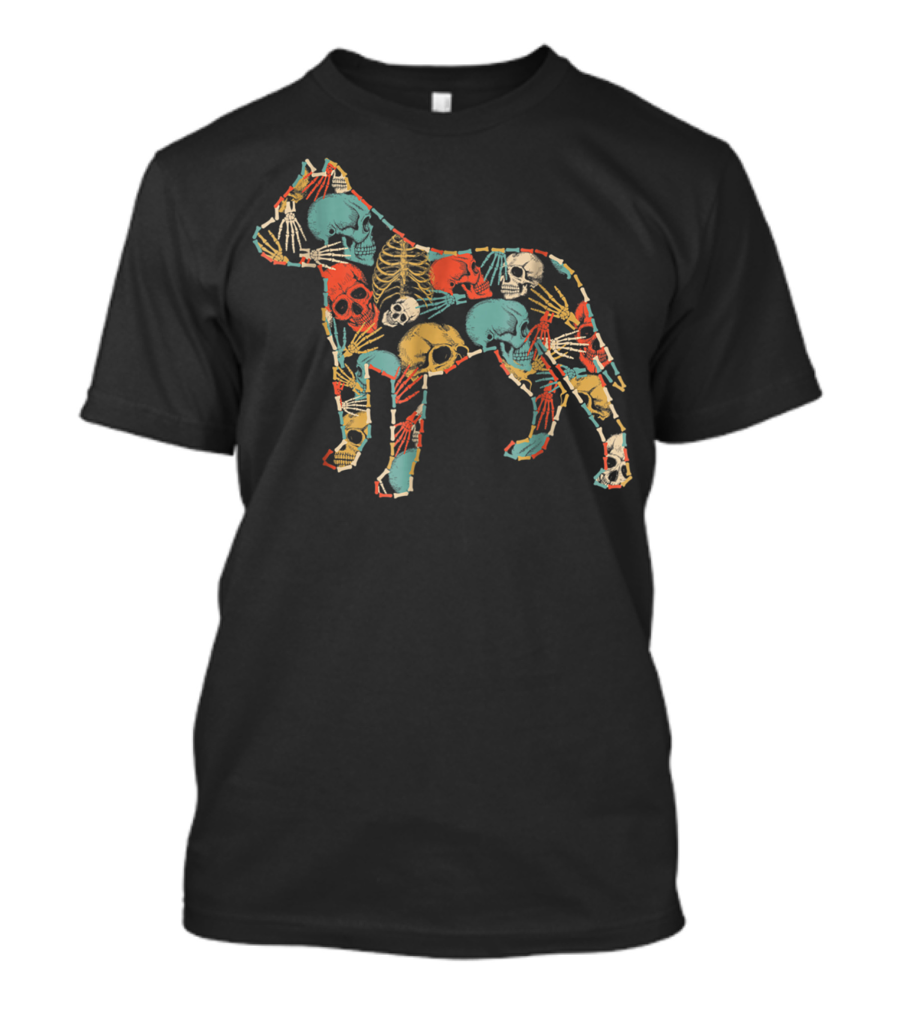 Pit Bull Skeleton Skull Halloween Retriever T-Shirt