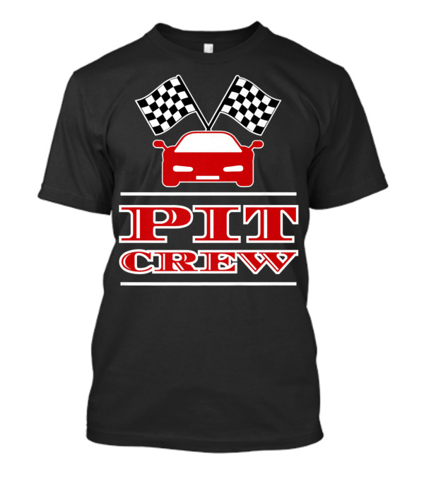 Pit Crew Car Racing Checkered Flag T-Shirt