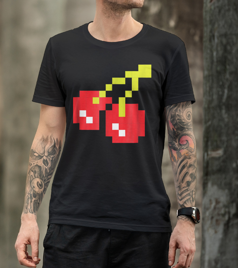 Pixel Cherries Retro 80s Video Game T-Shirt