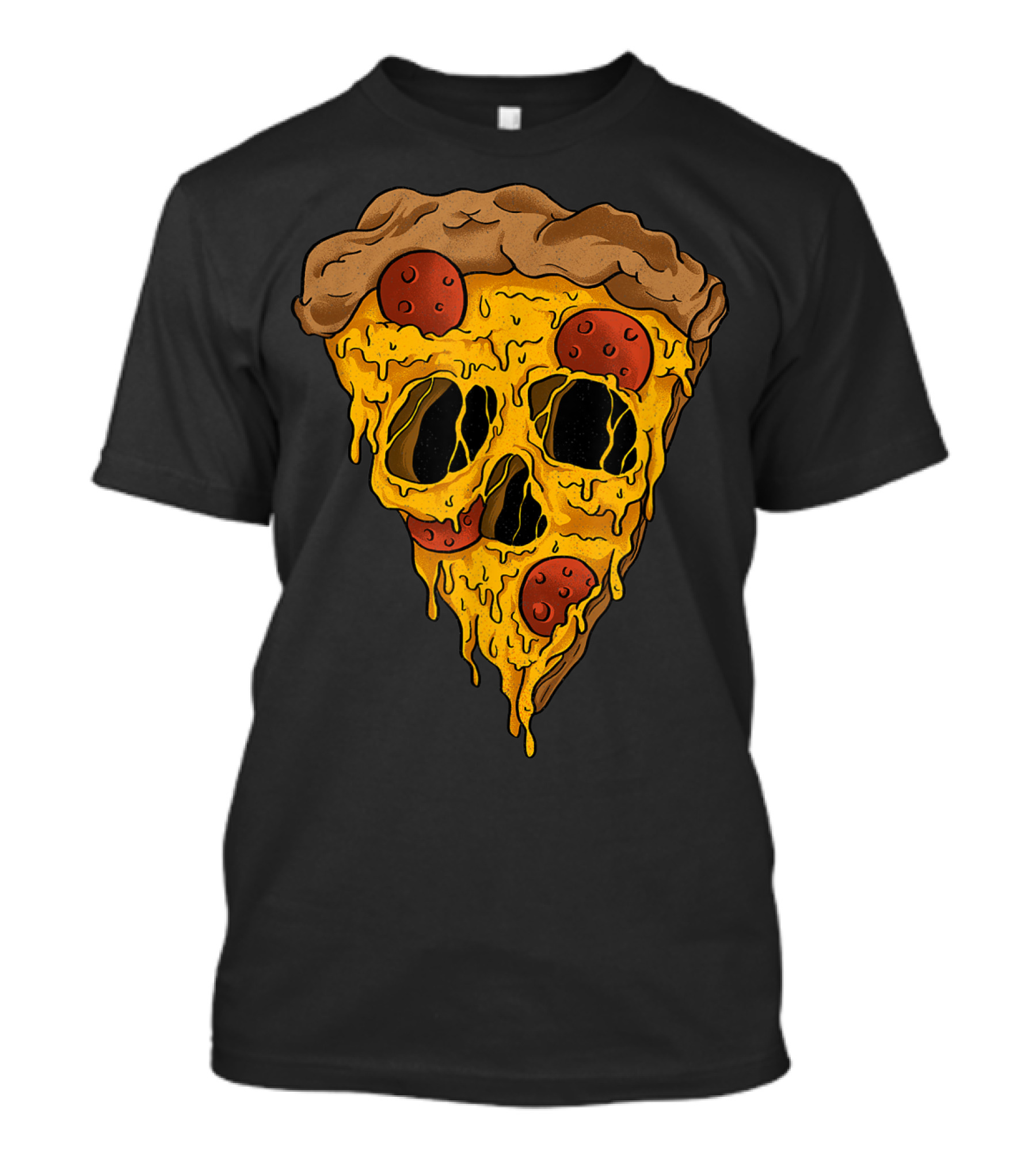 Halloween Zombie Pizza Skull Pizza Slice T-Shirt