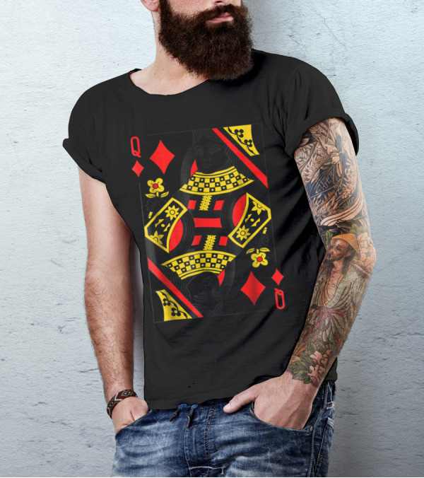 Queen Of Diamonds Playing Card Halloween Costume Poker T-Shirt