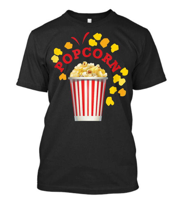 Popcorn Red And White Striped Bucket Halloween Costume Fun Group Food Items T-Shirt