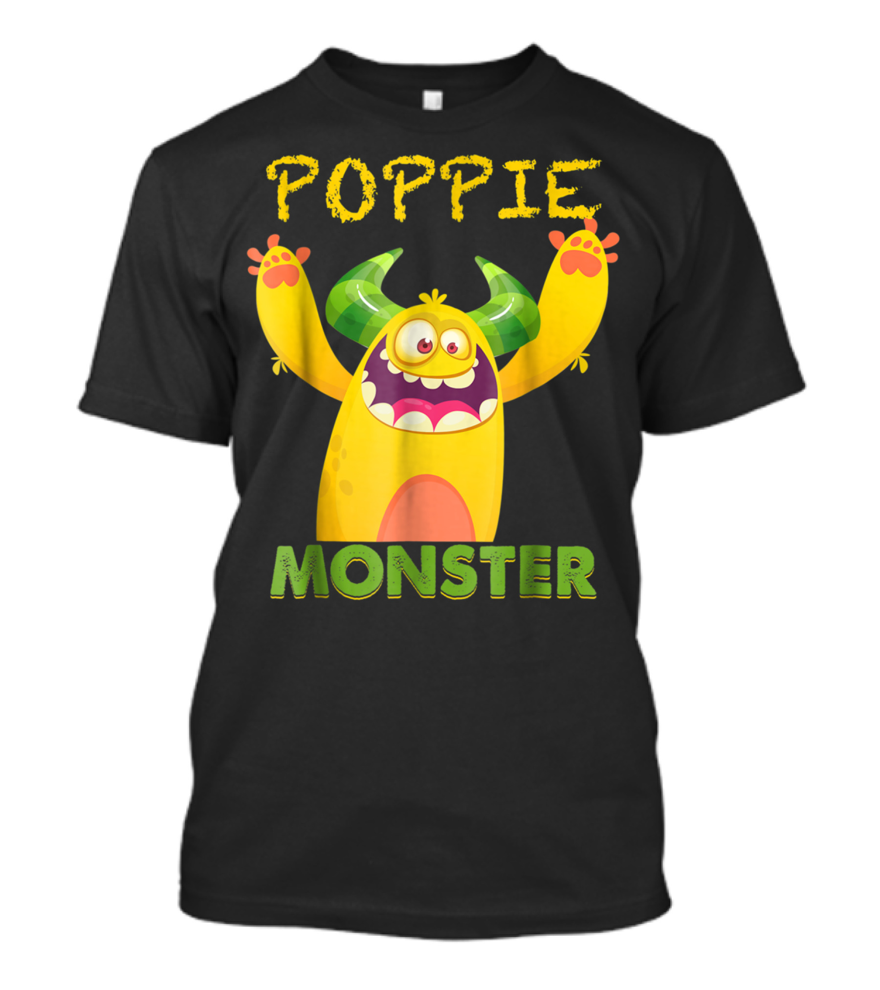 Poppie Monster Scare Up Some Fun With Yellow Horned Creature T-Shirt