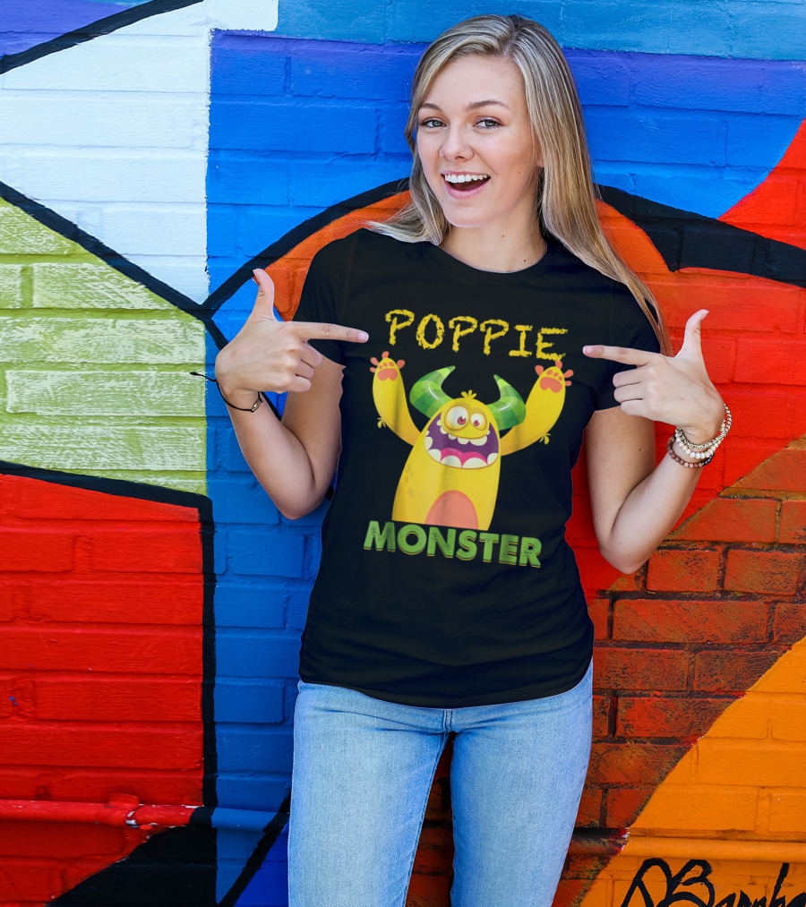 Poppie Monster Scare Up Some Fun With Yellow Horned Creature T-Shirt
