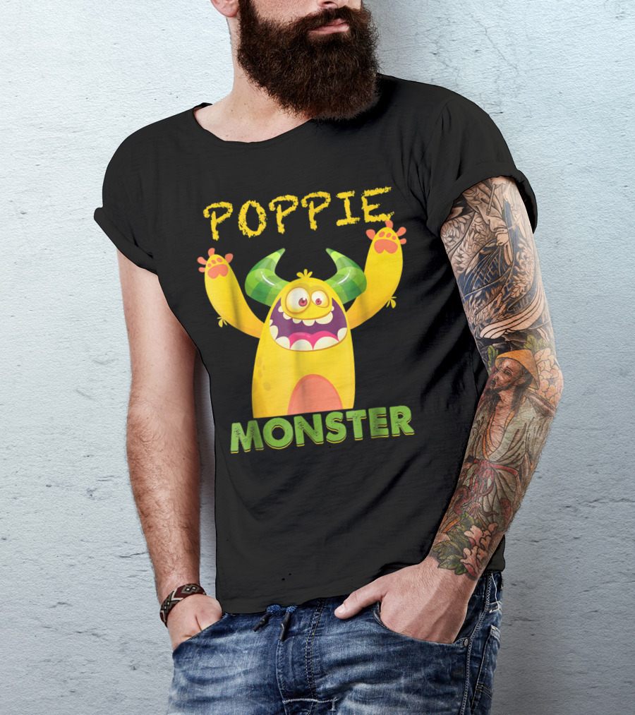 Poppie Monster Scare Up Some Fun With Yellow Horned Creature T-Shirt