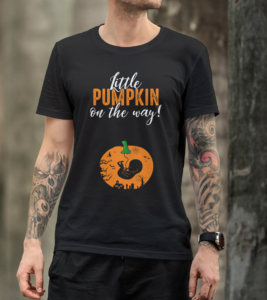 Little Pumpkin On The Way Halloween Pregnancy Costume T-Shirt