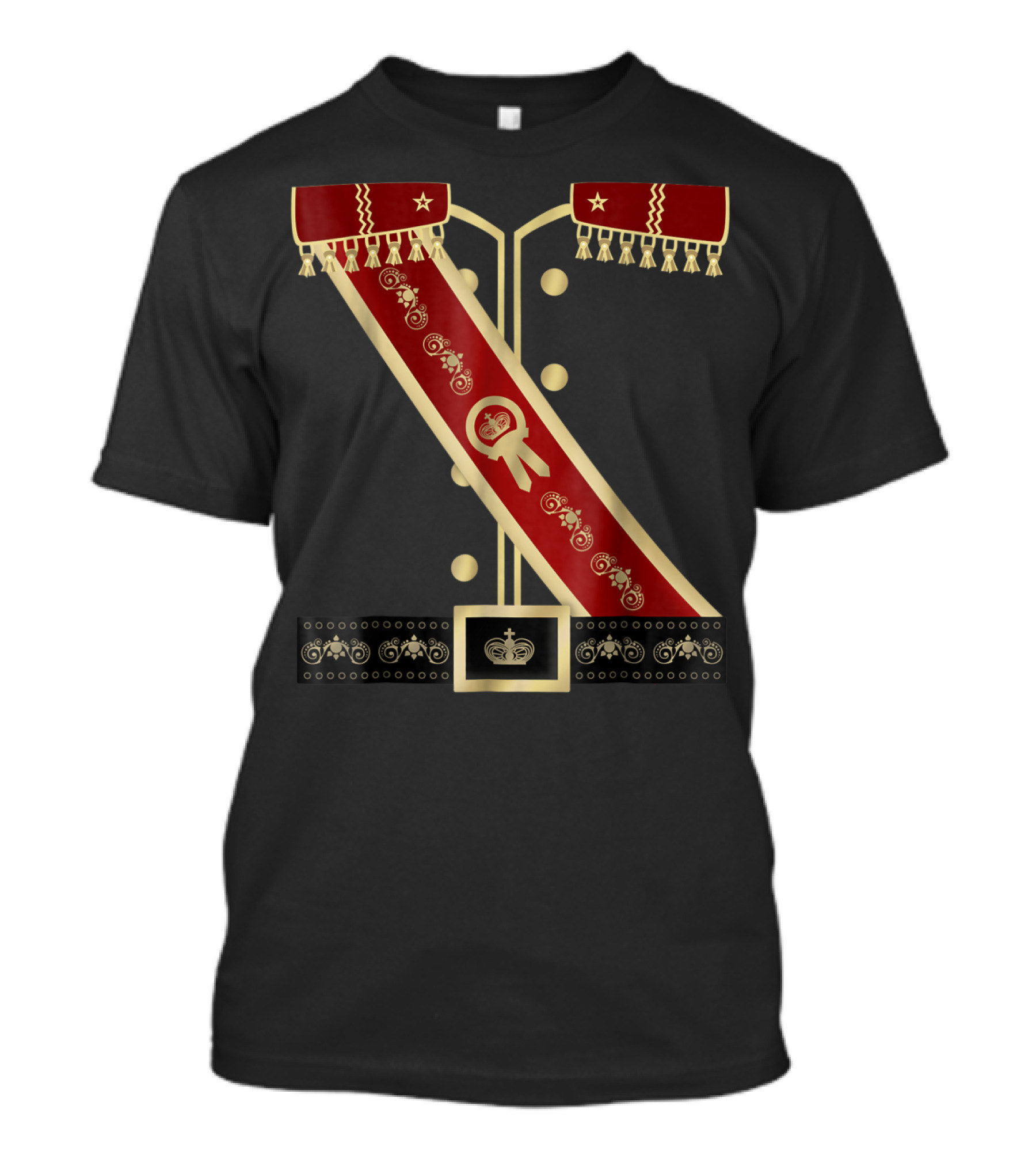 Prince Charming Royalty Regal Costume Sash And Epaulets T-Shirt