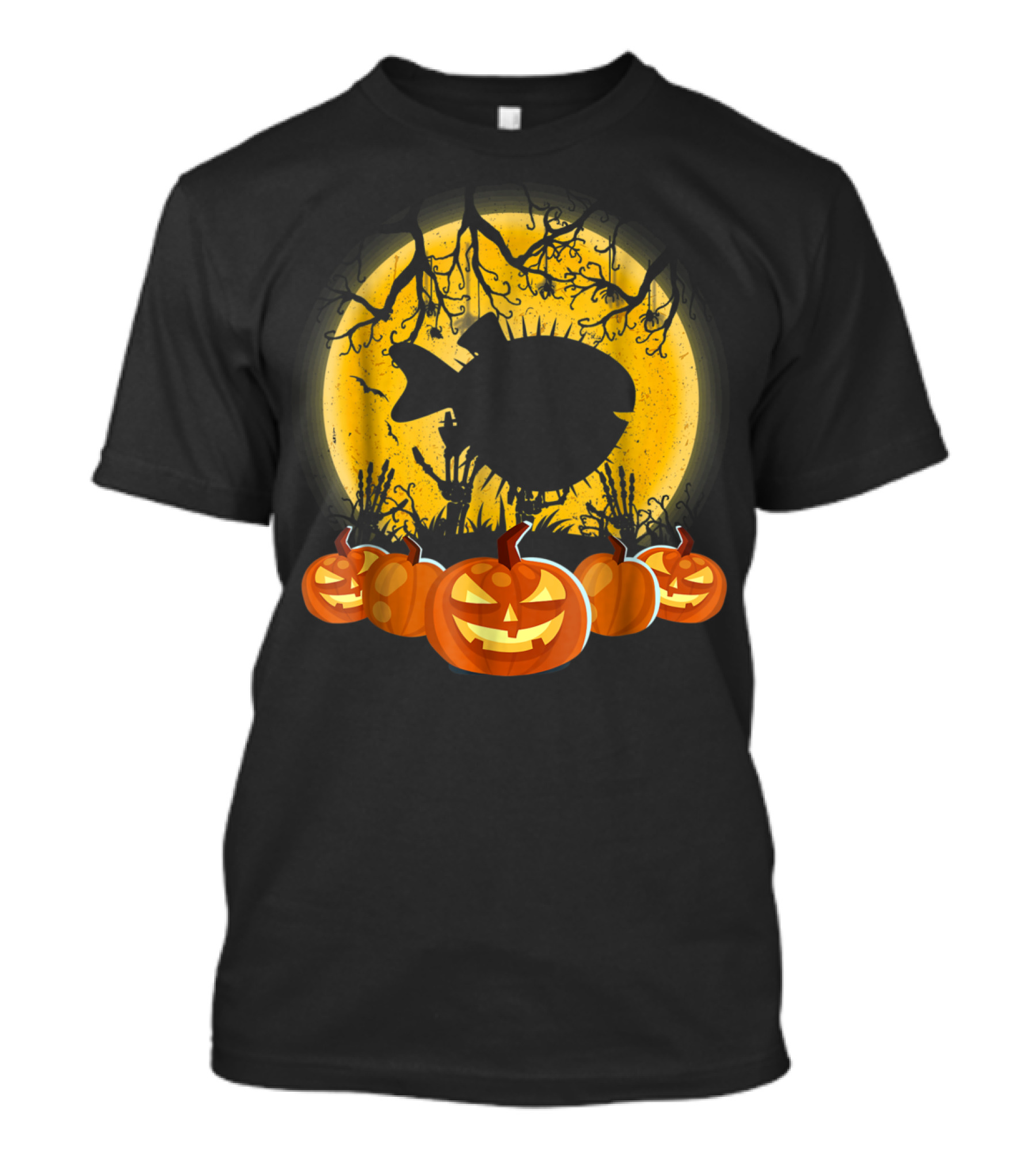 Puffer Fish Pumpkin Halloween Moon T-Shirt