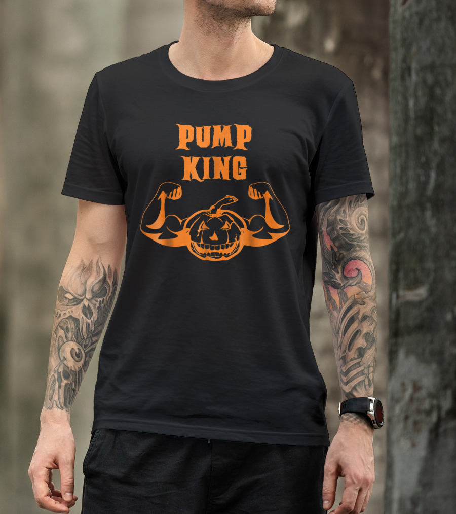 Pump King Halloween Pumpkin Jack Bodybuilder T-Shirt