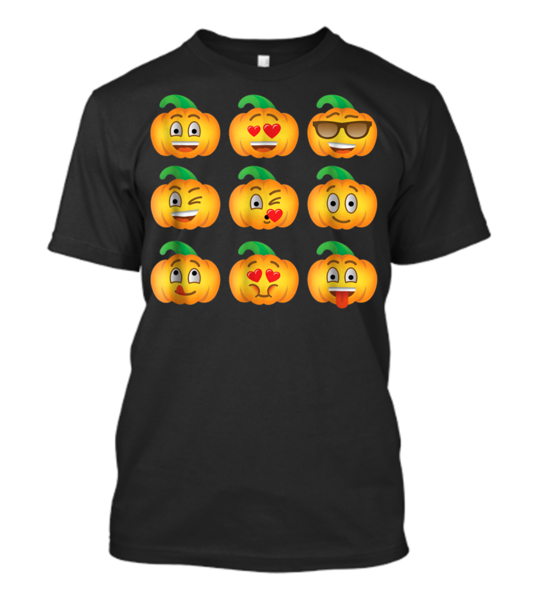 Pumpkin Emotions Halloween Fun Expressions T-Shirt