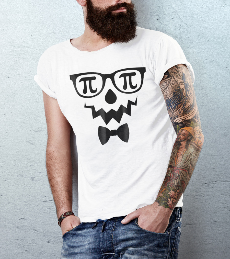 Pumpkin Pi Nerd Glasses Bow Tie T-Shirt