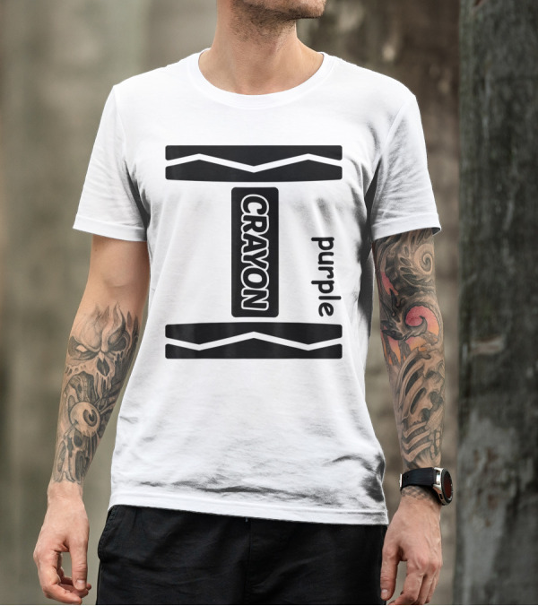 Purple Crayon Group Couple Friend T-Shirt