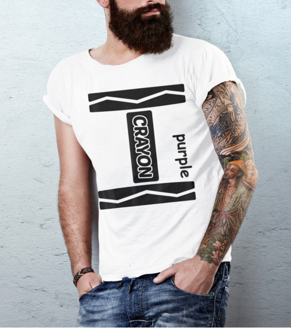Purple Crayon Group Couple Friend T-Shirt