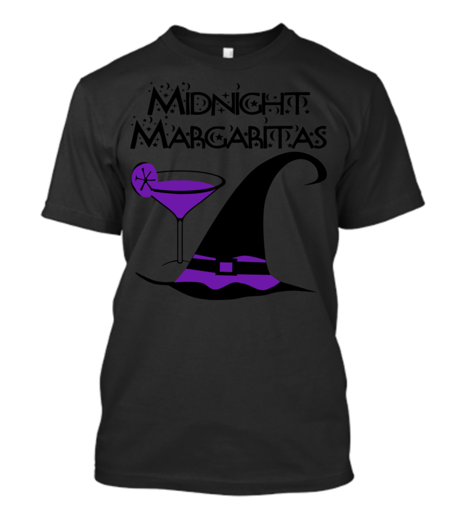 Midnight Margaritas Witch Hat Halloween Purple Drink Fun T-Shirt