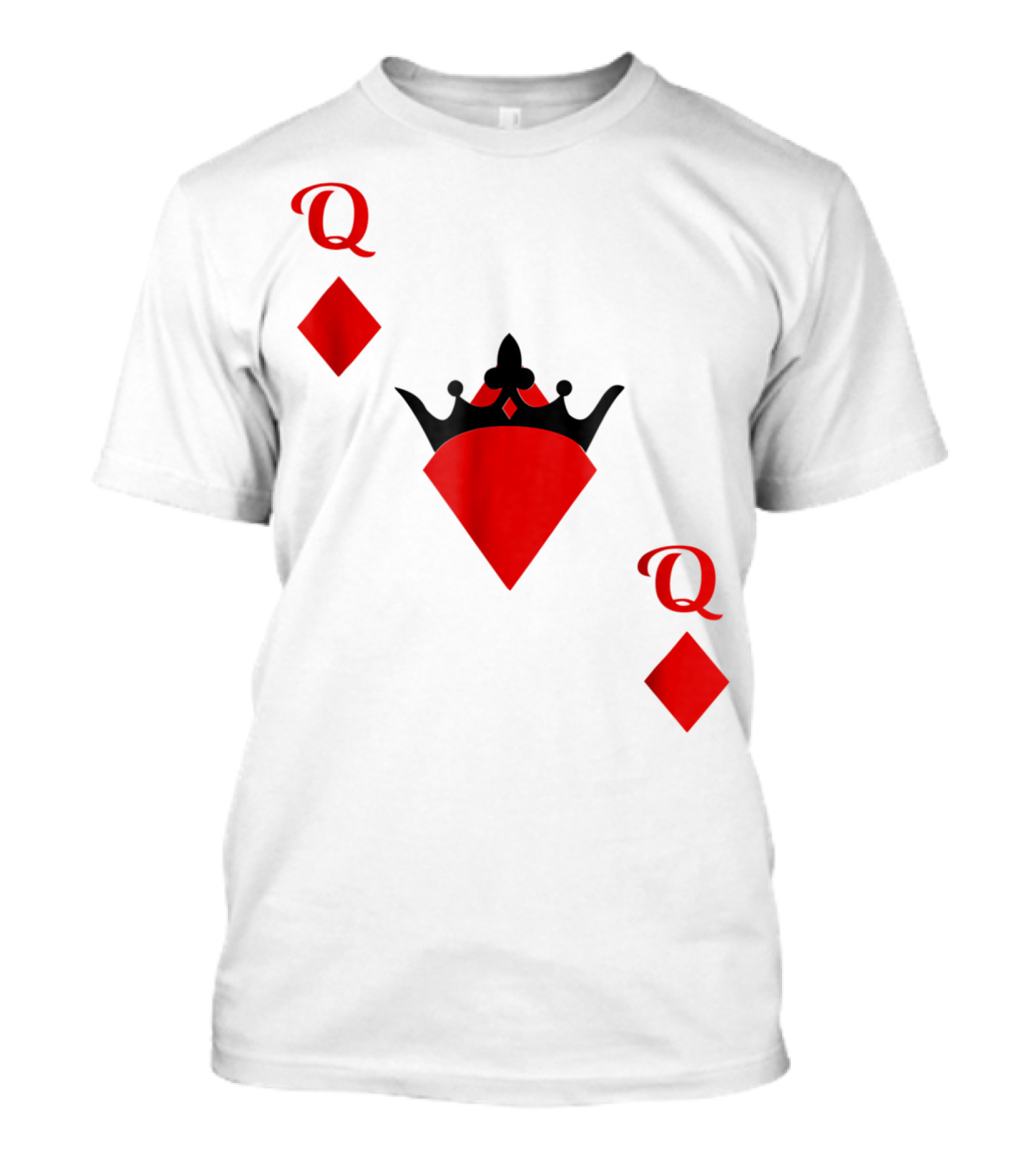 Queen Of Diamonds Crown Playing Card Costume Halloween T-Shirt