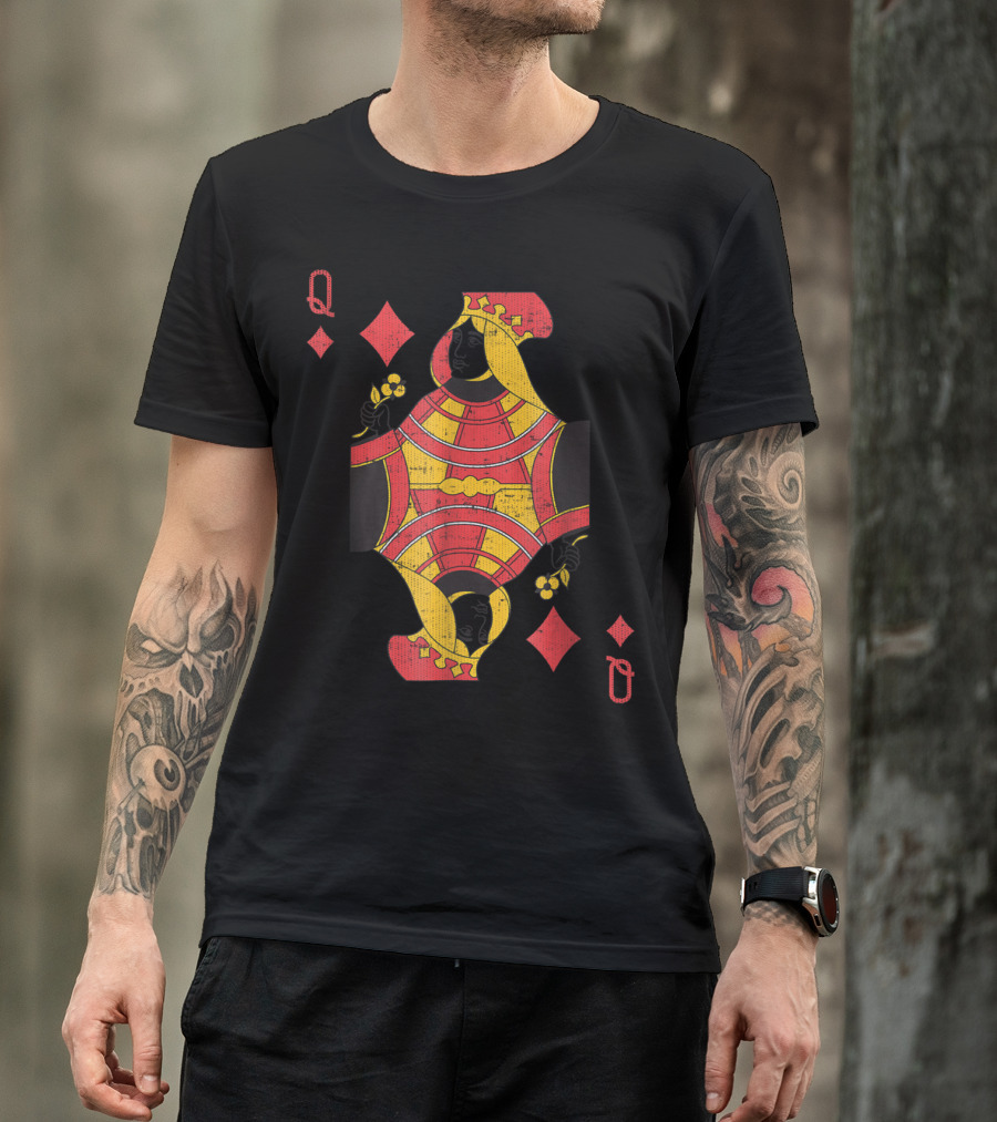 Queen Of Diamonds Playing Card T-Shirt