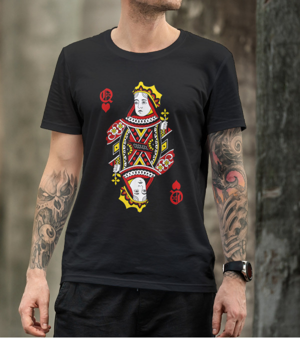 Queen Of Hearts Playing Card Halloween Poker Costume T-Shirt