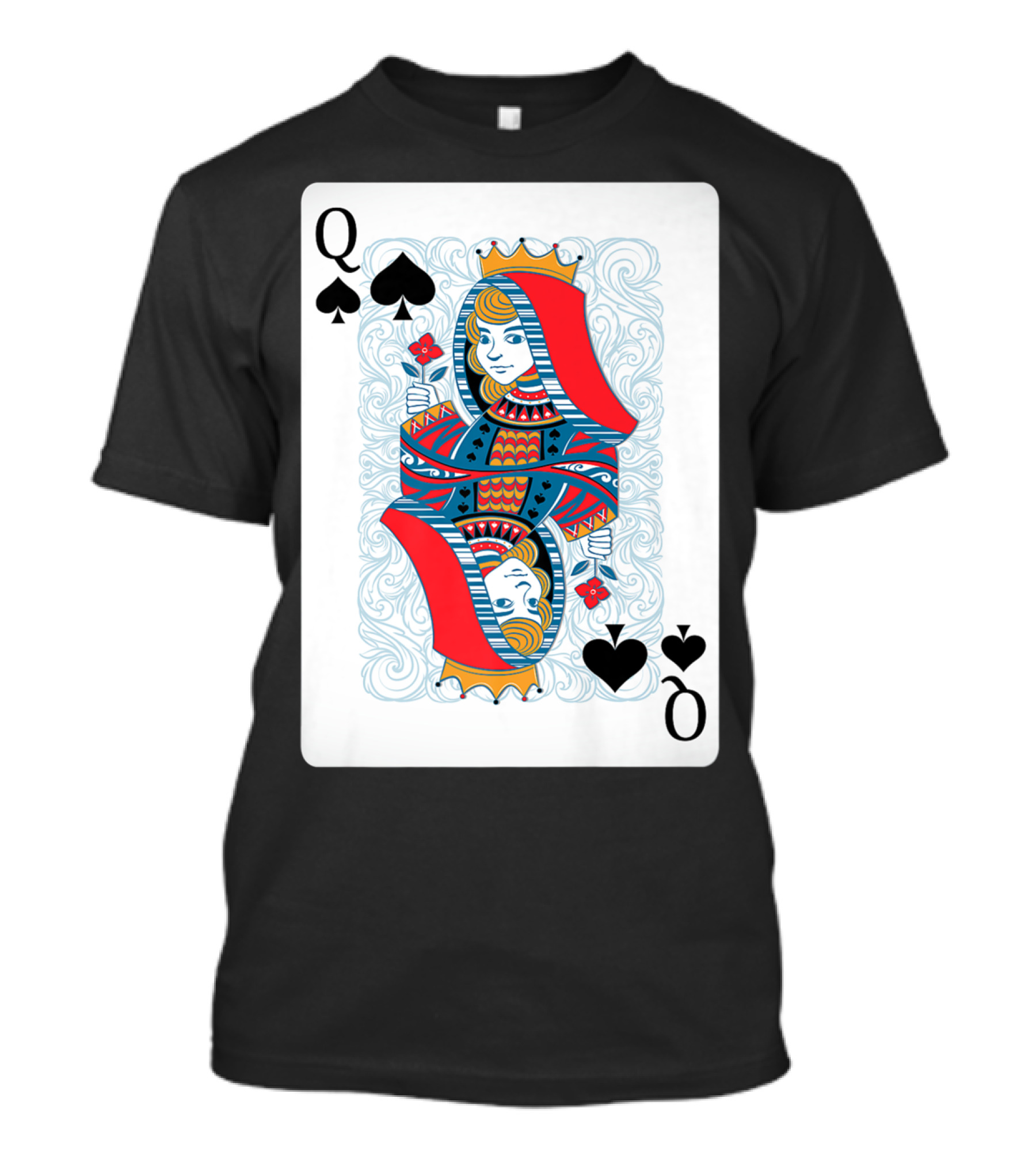 Queen Of Spades Playing Card Costume Poker T-Shirt