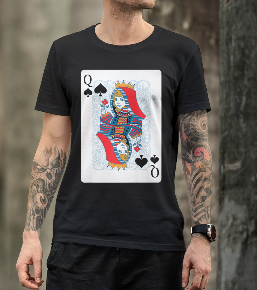 Queen Of Spades Playing Card Costume Poker T-Shirt
