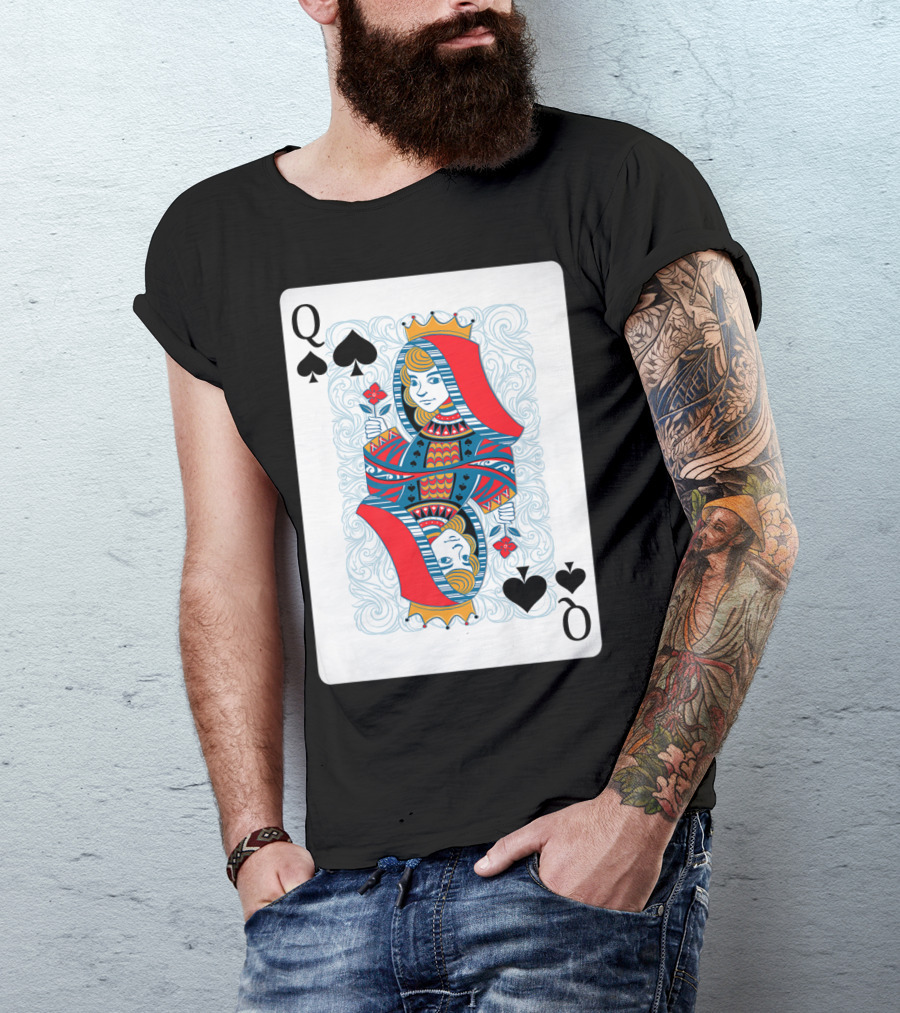 Queen Of Spades Playing Card Costume Poker T-Shirt