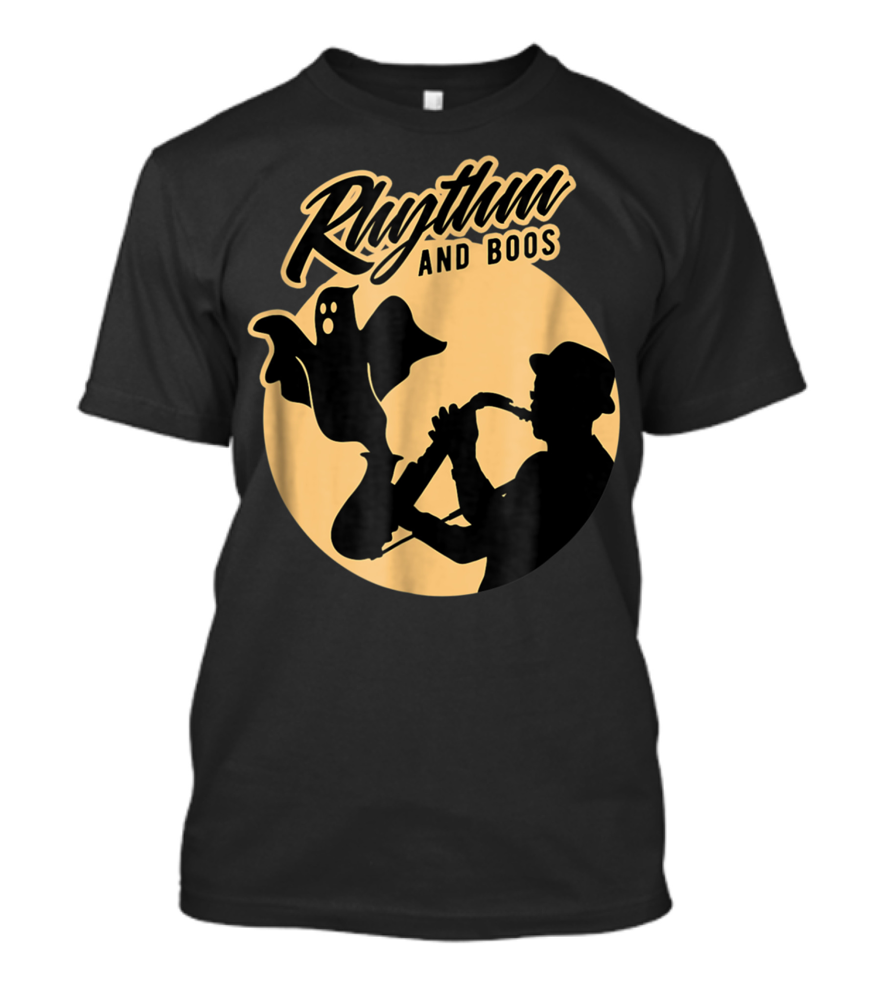 Rhythm And Boos Music Halloween Ghost Saxophone T-Shirt