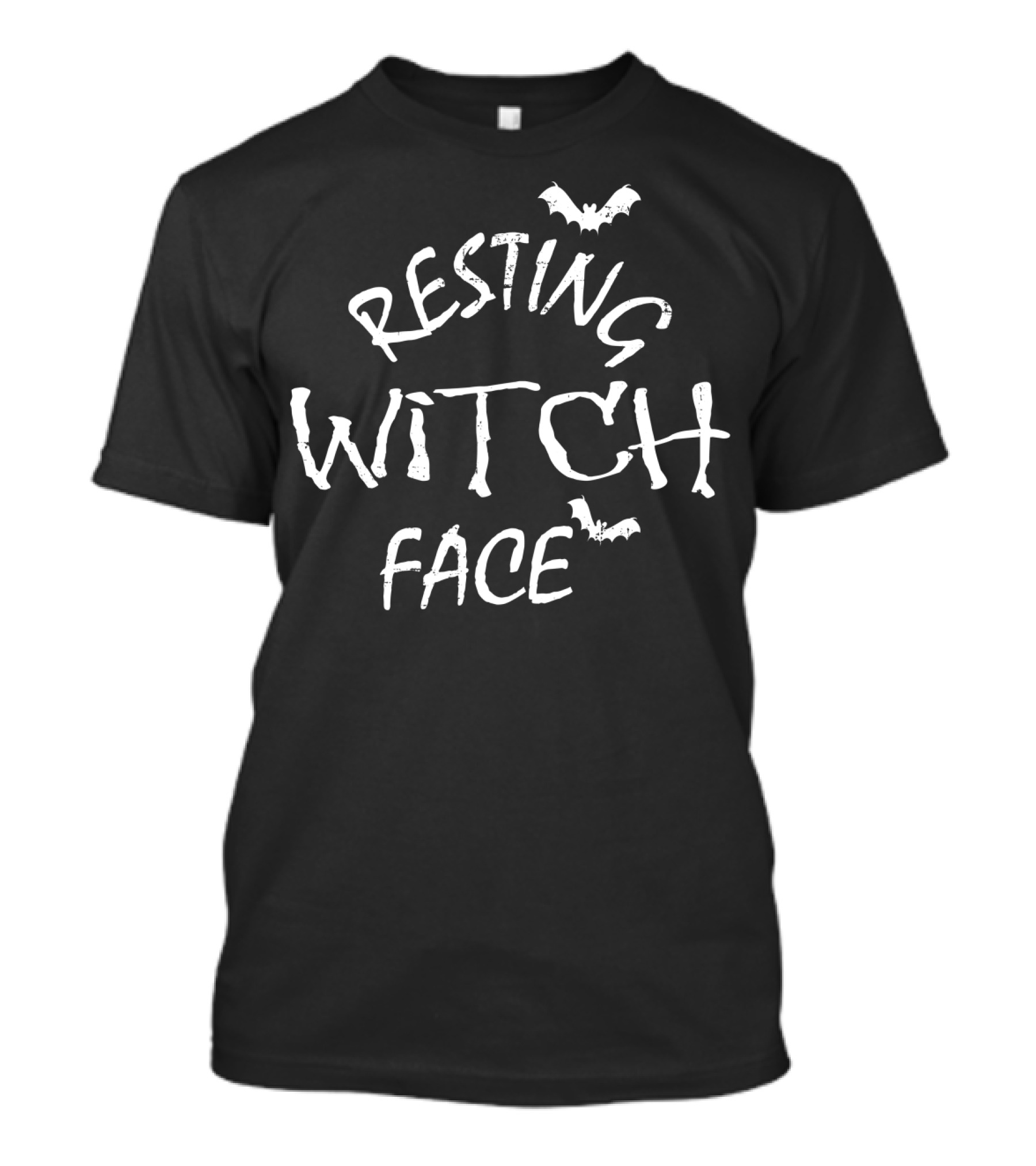 Resting Witch Face Halloween Scary Costume With Bats T-Shirt