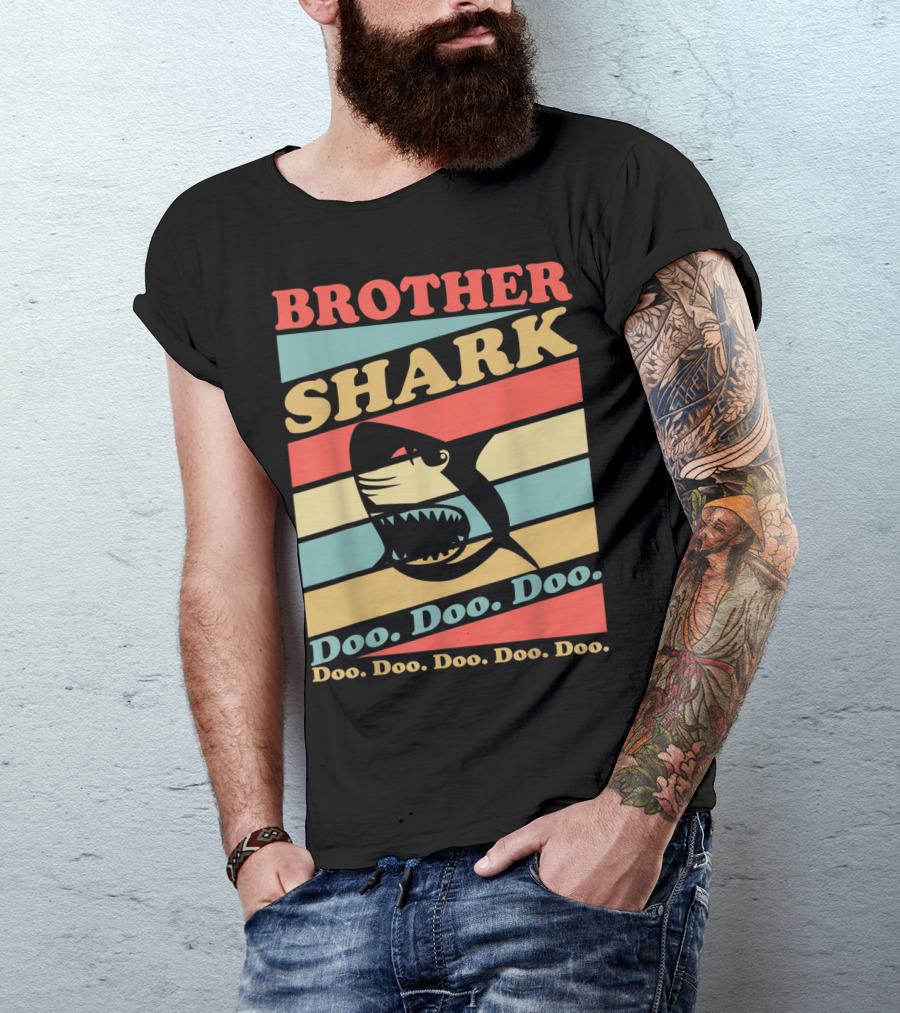 Brother Shark Doo Doo Doo Retro Vintage T-Shirt
